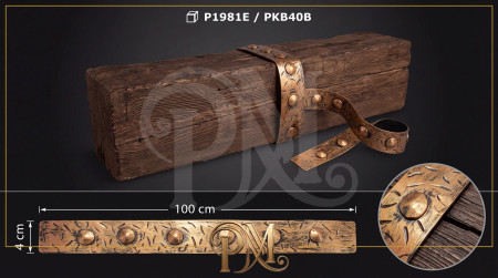 PKB40B Poliüretan Kiriş Bandı Modelleri Kauçuk Eskitme Bakır Perçinli Dekoratif Kiriş Bandı 4 cm