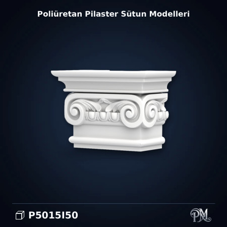 Poliüretan Pilaster Sütun İyon Başlık 11x21x15 cm