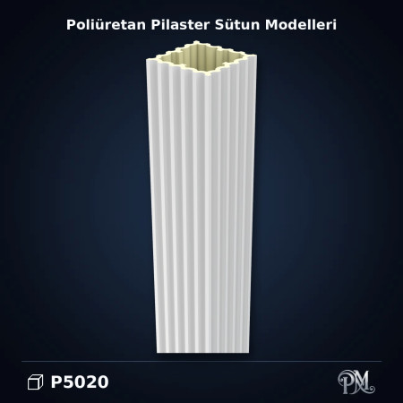 Poliüretan Yivli Pilaster Sütun 20x20x240 cm Dekorasyonu