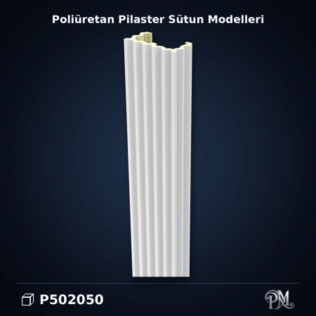 Yivli Pilaster Sütun 10x20x240 cm Poliüretan dekorasyon malzemesi.