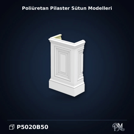 Poliüretan dekorasyon ürünü Pilaster Sütun Alt Kaide 11x22x36 cm
