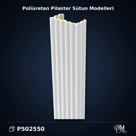 Yivli 13x25x240 cm Poliüretan Dekorasyon Ürünü Pilaster Sütun