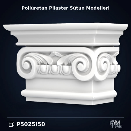 D5025I50 Pilaster Sütun İyon Başlık