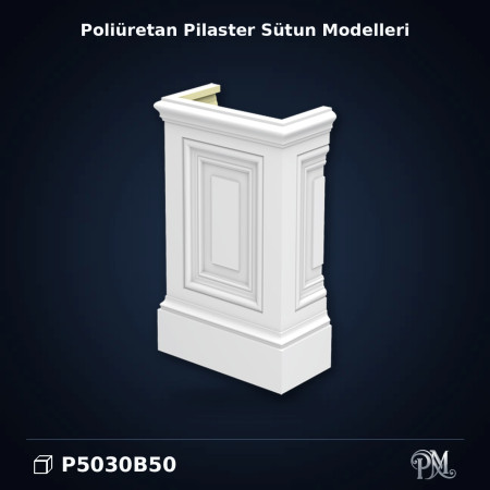 Poliüretan dekorasyon ürünü Pilaster Sütun Alt Kaidesi 17x34x56 cm