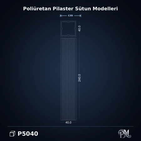 Poliüretan dekorasyon ürünü 40x40 Pilaster Sütun