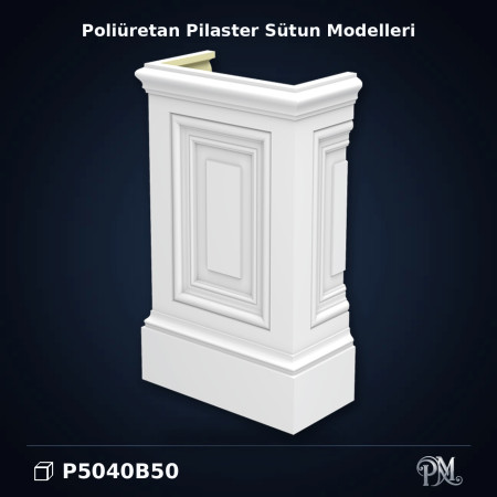 23x45x75 cm Poliüretan Dekorasyon Ürünü Pilaster Alt Kaide