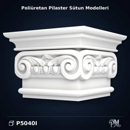Poliüretan İyon Başlıklı Pilaster Sütun 60x60x41 cm
