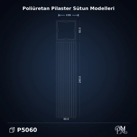 D5060 Yivli Pilaster Sütun