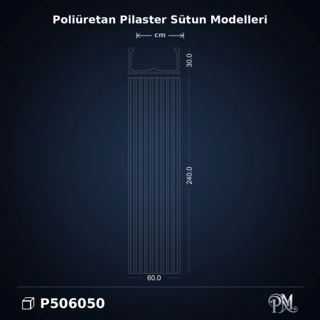 D506050 Yivli Pilaster Sütun