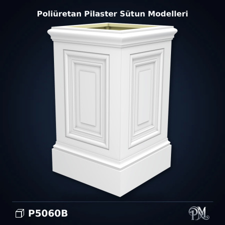 Poliüretan dekorasyon malzemesi 66x66x109 cm Pilaster Kaide