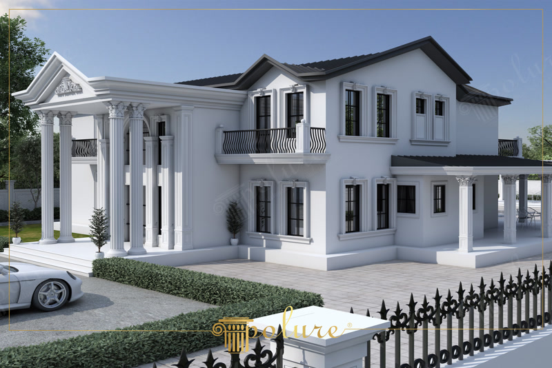 <p>

    <h1>Poliüretan Polure'nin Eşsiz Villa Tasarımları: Klasik Zarafetin Yansımaları</h1>
    
    <h2>Dış Mekan Klasik Villa Dekorasyon Örnekleri