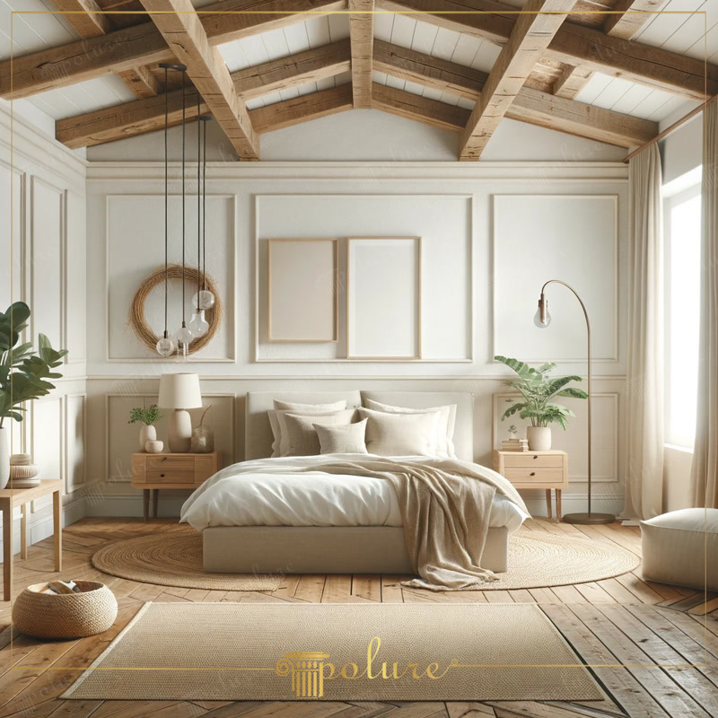 <p>

    <article>
        <h1>Poliüretan Kirişli Modern Rustik Yatak Odası Tasarımı</h1>
        <p>Ahşabın sıcaklığı ve şıklığı, yatak odası tasarım