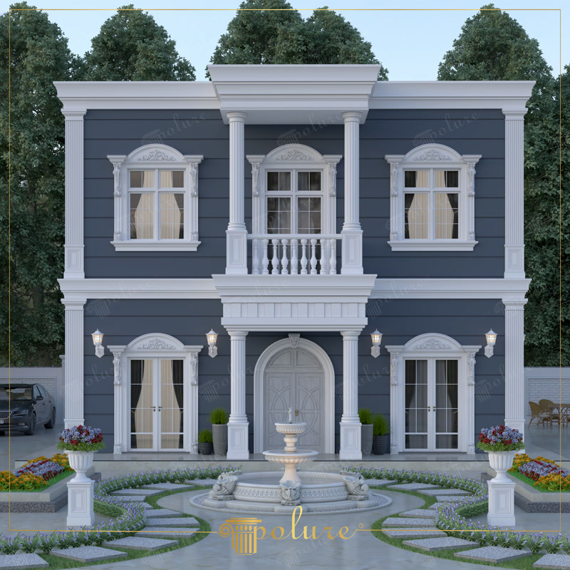 neoklasik villa poliüretan sütun sütun başlığı söve modelleri saçak silmesi neoklasik dış cephe klasik mimari dekoratif sütunlar villa dış cephe süsle