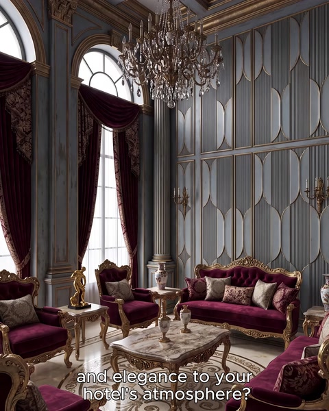 Bordo koltuklu salonda duvar panel ve kartonpiyer uygulaması görülüyor