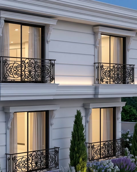 Cephede balkon korkuluğu ve pencere çevresi söve detayı