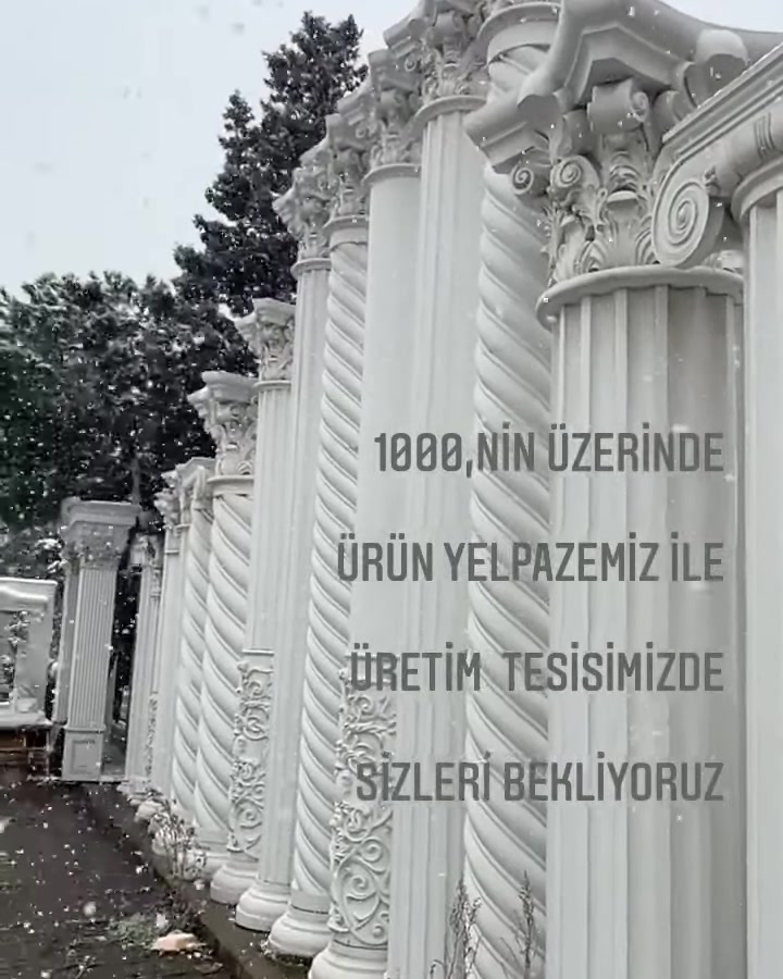 4 Mevsim Uyumlu Poliüretan Dekoratif Ürün Modelleri ve Polure Poliüretan Sütun İmalatı — 0:14