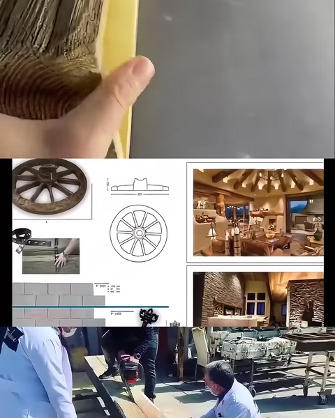 Ahşap dokulu profilin sarı iç yüzeyi ve ince kenarı