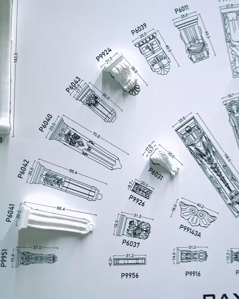 Kodlanmış payanda modelleri ve karşılık gelen kabartmalı minyatürler