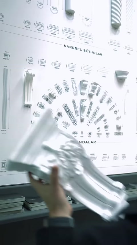 Payanda numunesinin kıvrımlı yüzey detayları yakından gösteriliyor
