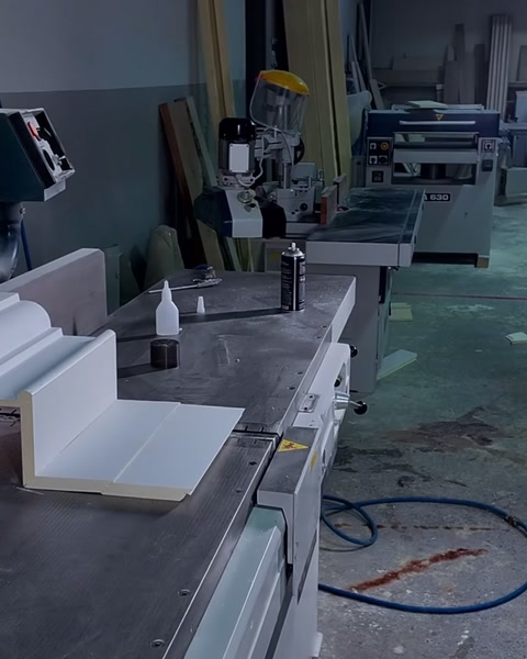 Boş atölye tezgahında kanal açma makinesi ve panel görünüyor