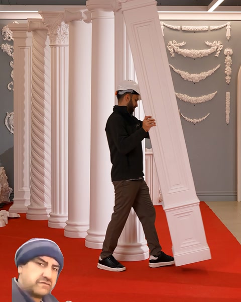 Kaideli pilaster farklı bir noktaya taşınmak üzere eğiliyor.