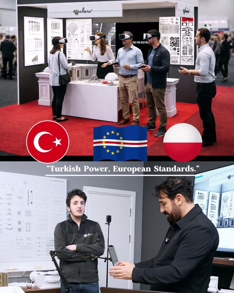 Fuar alanında dekoratif ürünler üzerine gerçekleştirilen görüşme