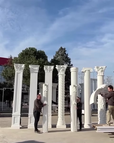 Polure Poliüretan Sütun Başlıkları İmalatı Dış Cephe Söve Kat Silmesi Modelleri — 0:13