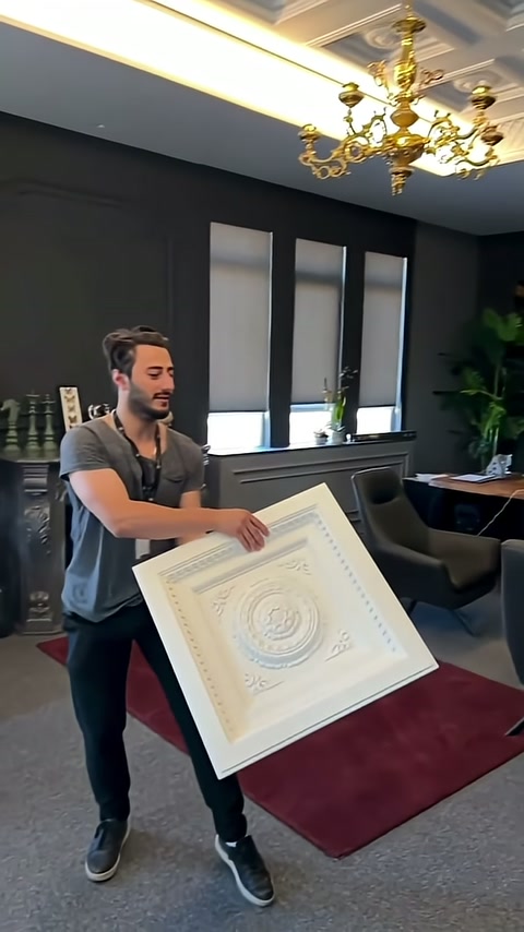 Kare Kaset Kubbe ve Geometrik Poliüretan Tavan Panelleri