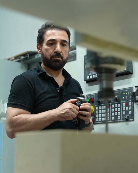 CNC tezgahı kumandasıyla işleme programı başlatılıyor