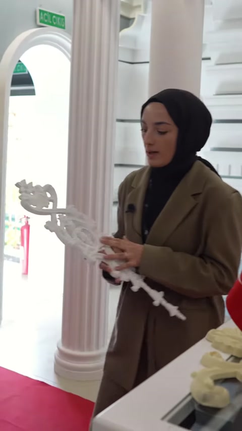Yatay tutulan dekoratif motifin biçimi ve ince yapısı gösteriliyor