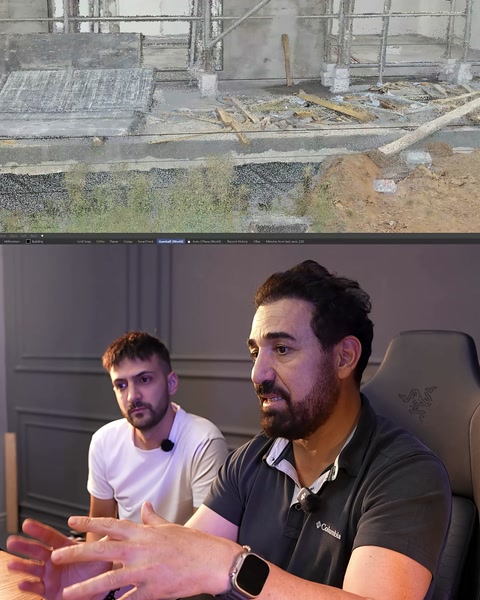 İnşaat sahasında villa cephesinin mevcut durumu görüntüleniyor