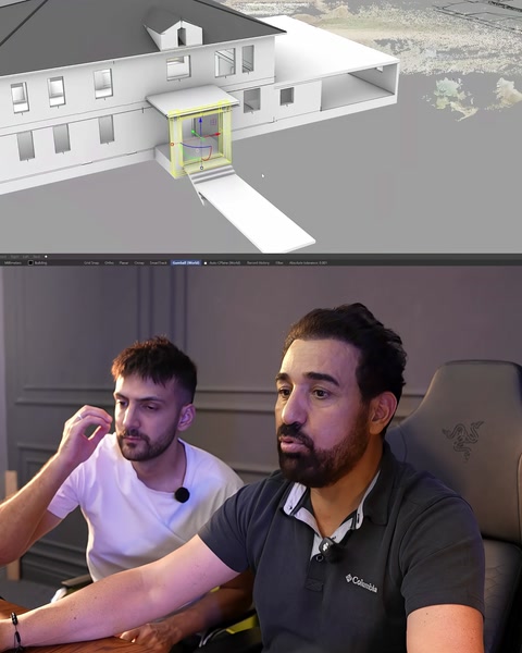 Üç boyutlu modelde villa girişi ve yaklaşım yolu tasarlanıyor