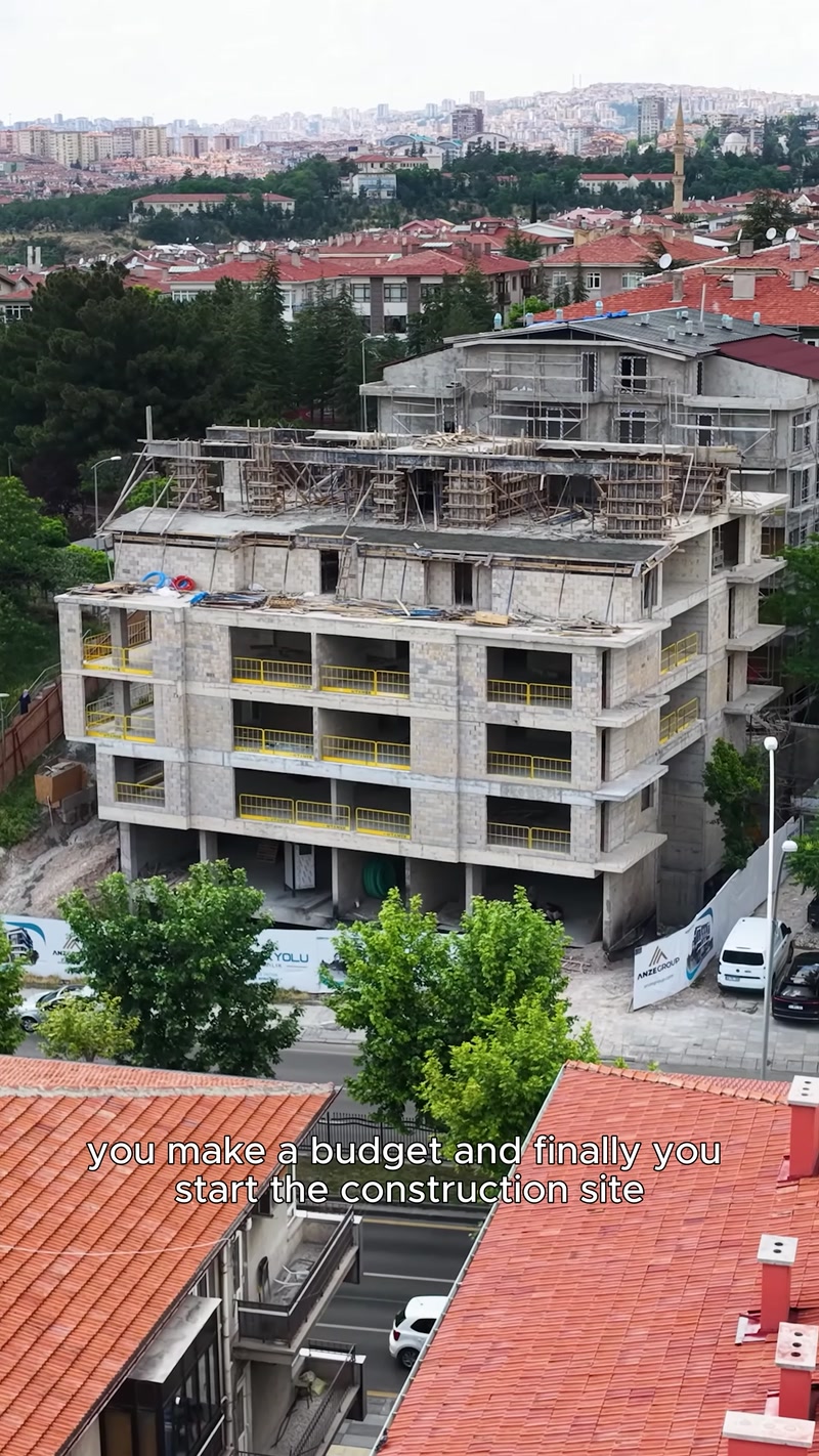Ölçüm ve modelleme yapılacak çok katlı şantiye alanı görülüyor