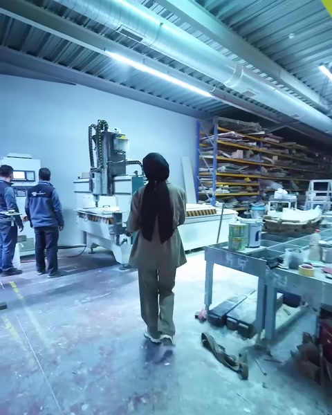 CNC makinesi ve çevresindeki üretim alanı genel açıdan görülüyor