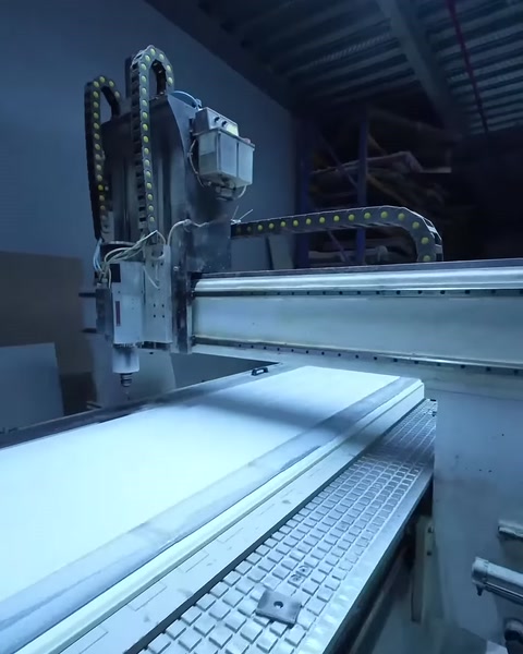 Kanallı panel ve CNC mekanizması yandan ayrıntılı biçimde görülüyor