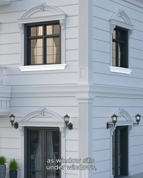 Köşe yapıda pencere söveleri ve alt denizlik detayları görülüyor.