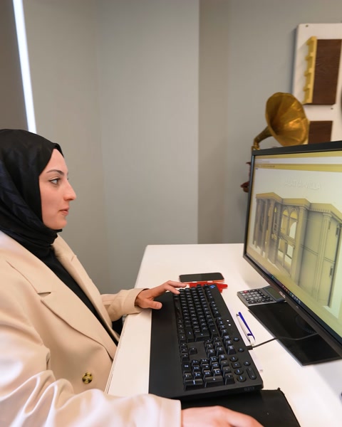 Malatya villa projesinin cephe çizimi ekranda gösteriliyor
