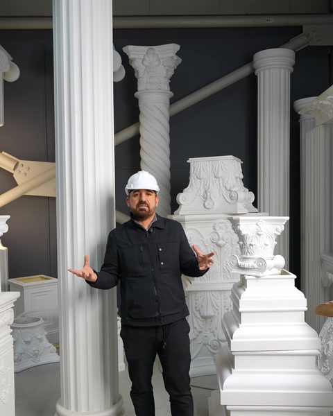 Baretli kişi el hareketiyle üretim sürecini anlatıyor